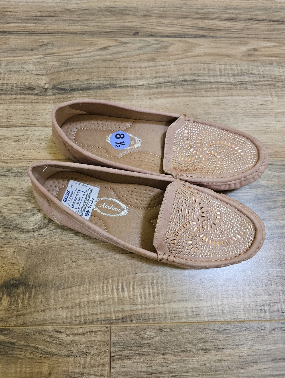 Atalina Pink Embellished Slip-on Flats